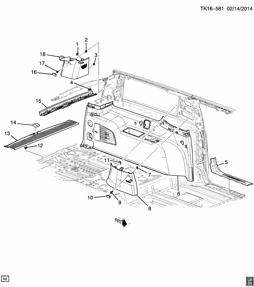 GM 84185600 Cap, Body Interior Trim, Rear Upper