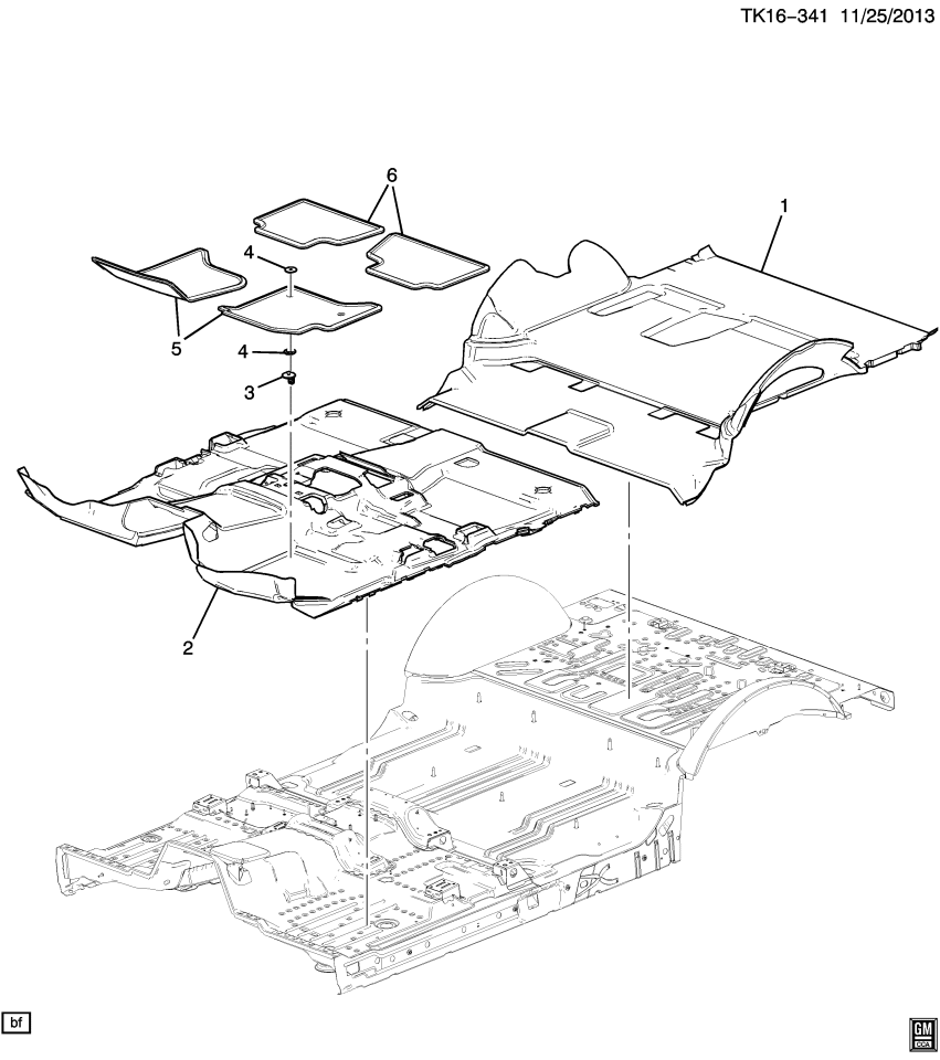 GM 84235847 Mat, Toe/Floor Panel, Black, Rear
