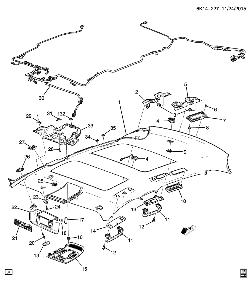 GM 11547524 Retainer, Roof Headlining