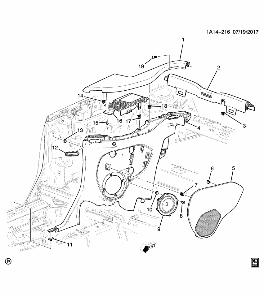 GM 24232099 Clip, Lock Pillar Trim, Upper
