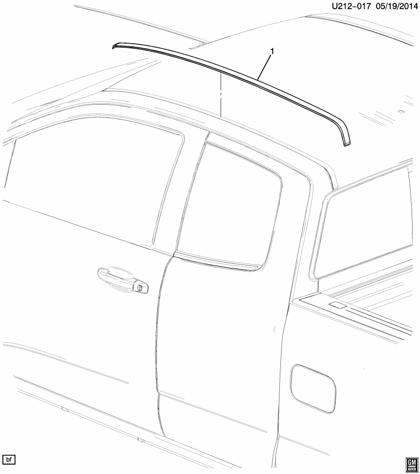 GM 23369035 Molding, Roof Panel, Black