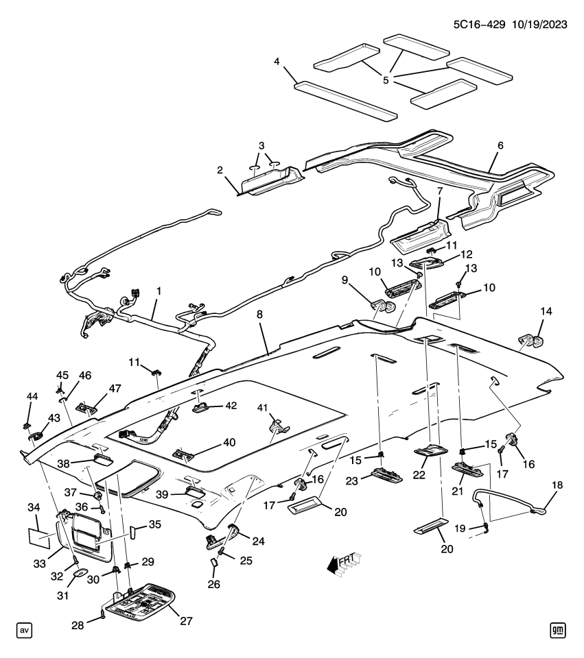 GM 84550903 Bezel, Seat Belt