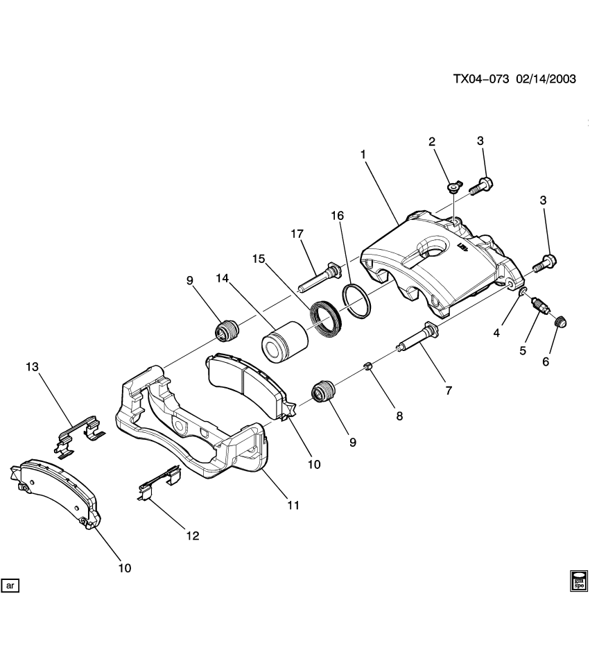 GM 89027015 Pin Kit, Wheel Brake Cylinder/Caliper