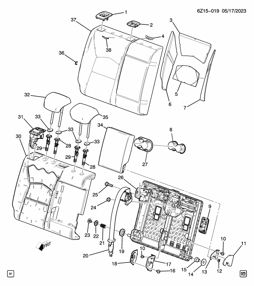 GM 11603313 Washer, Rear Seat Cushion (With Frame)