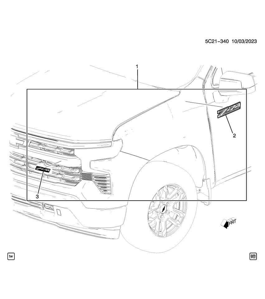 GM 86533395 Emblem Package, Radiator Grille & Ornamentation, Black
