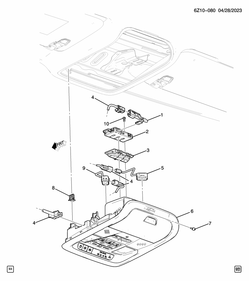 GM 13531635 Bumper, Overhead Console