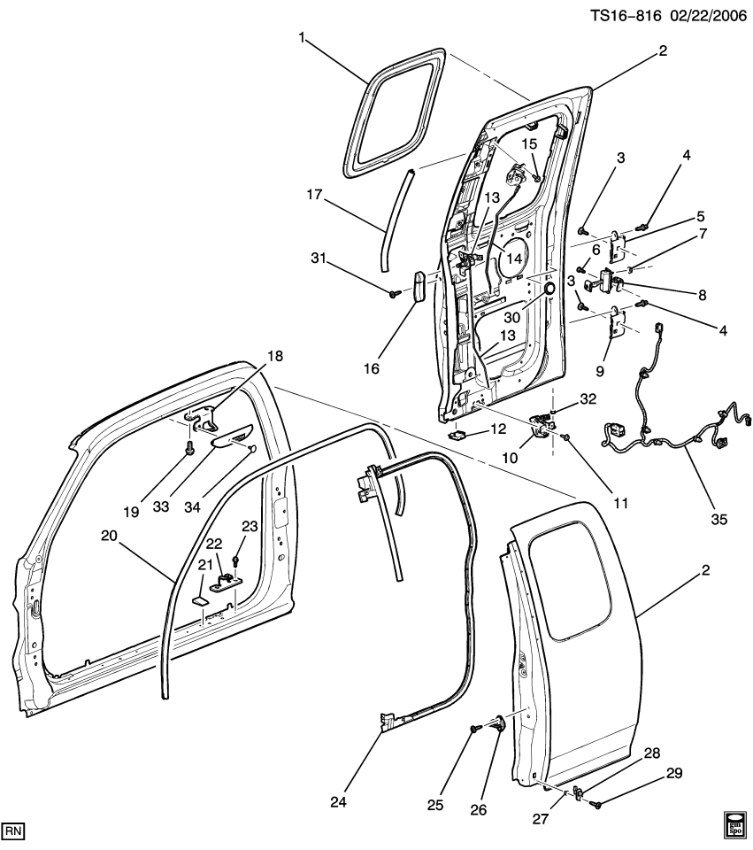 GM 15190144 Retainer, Door Lock Striker, Opel Gray, Rear