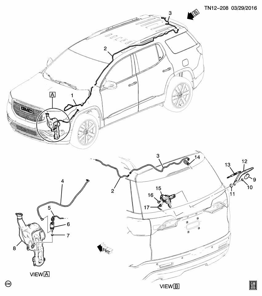 GM 84233163 Hose, Rear Window Wiper