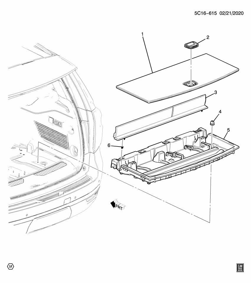 GM 84977605 Compartment, Body Interior Trim, Black, Rear