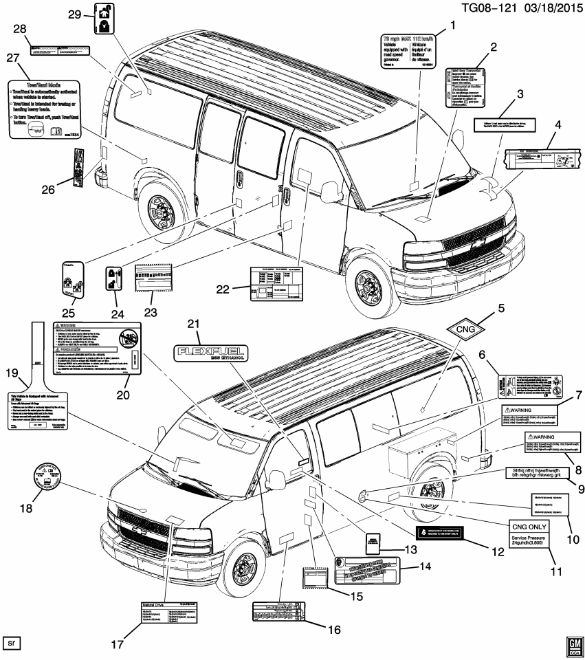 GM 19332340 Label, Emissions And Cautions