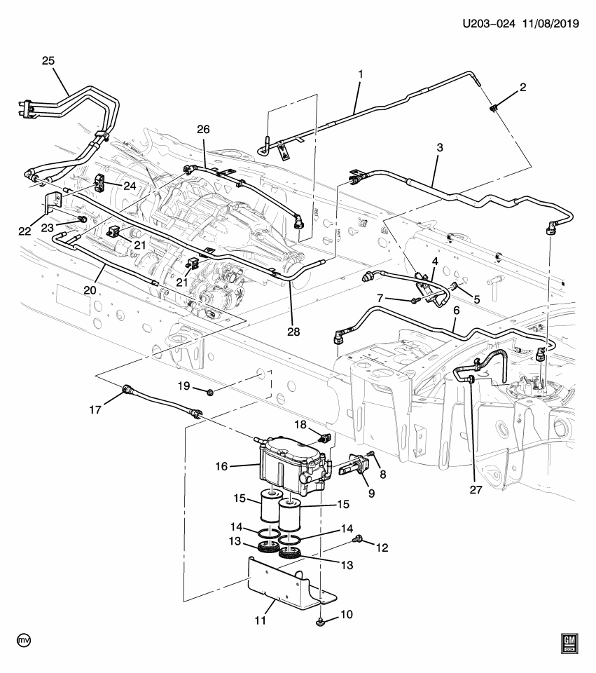GM 84069455 Pipe, Fuel Line, Rear, Carbon