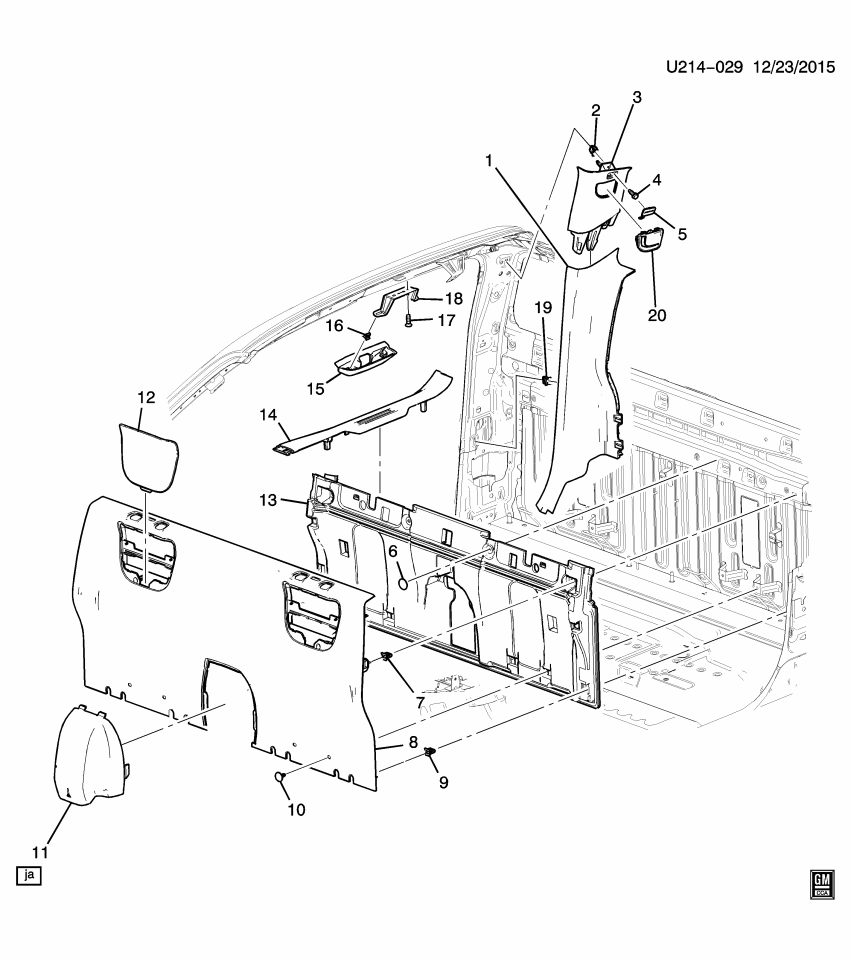 GM 23490418 Bezel, Seat Belt, Passenger Side