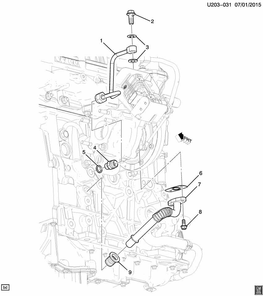 GM 24001256 Pipe, Turbocharger / Supercharger Oil Drain