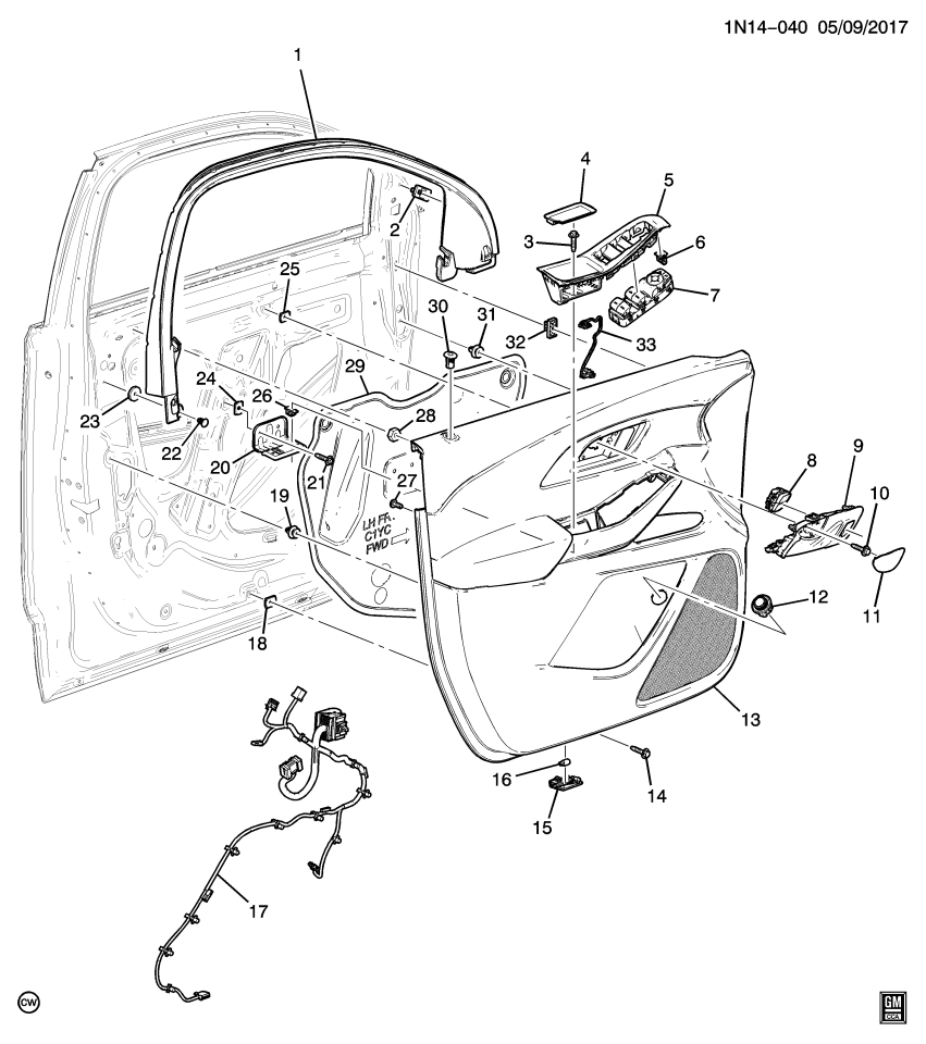 GM 84824081 Trim, Front Door Trim
