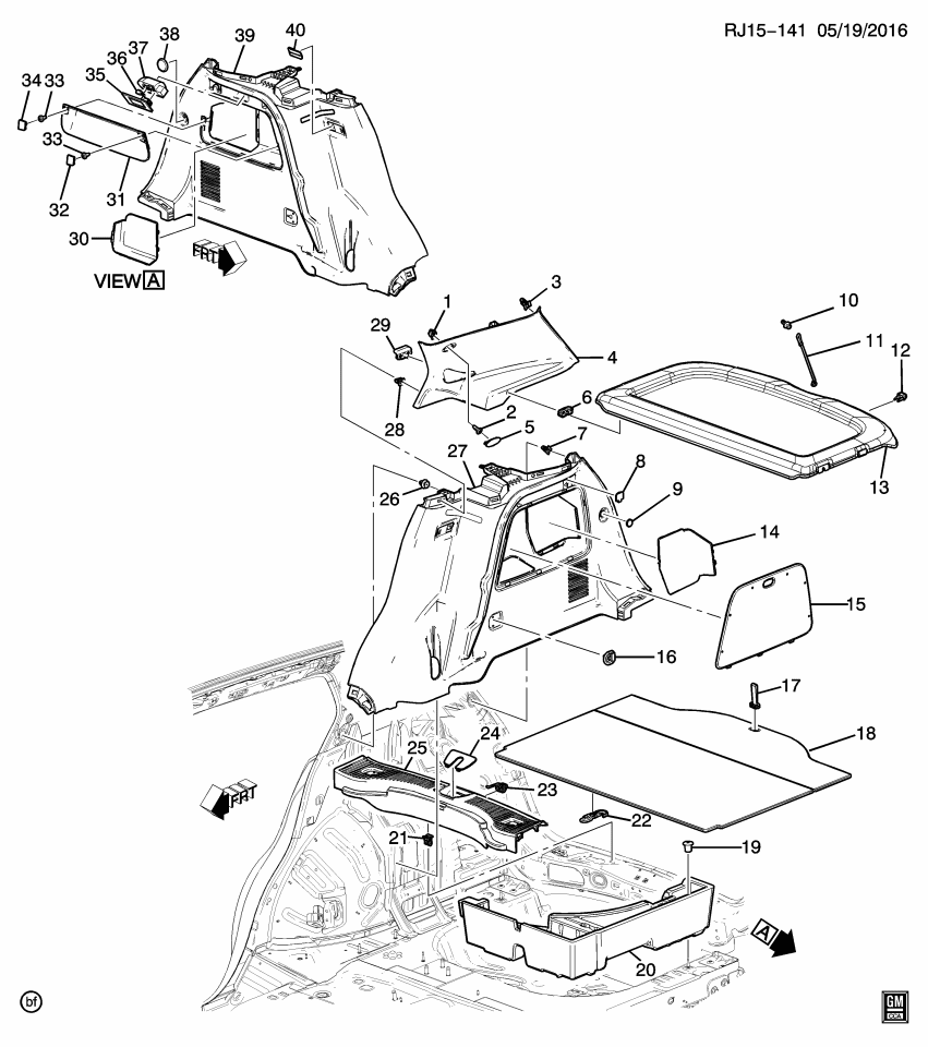 GM 95130655 Support, Cargo Compartment And Floor