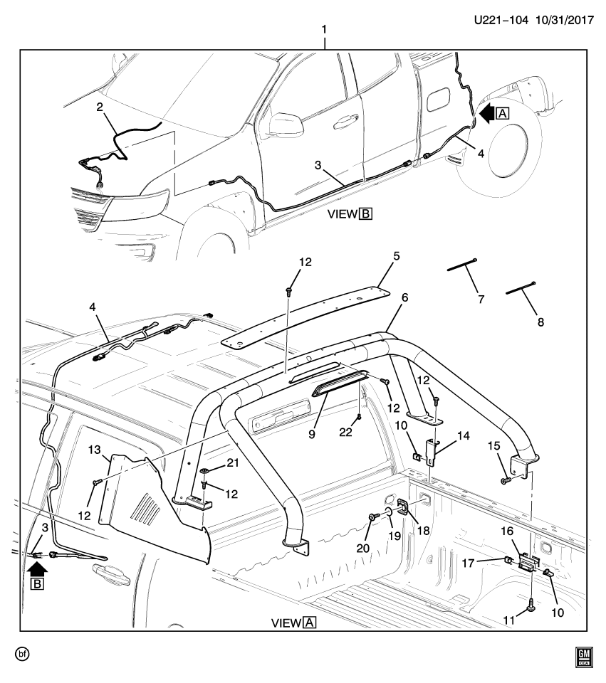 GM 85129523 Bar,Rear End Panel And Tailgate