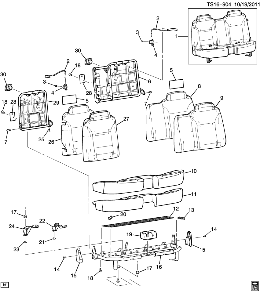 GM 89039562 Grommet, Seat Cushion