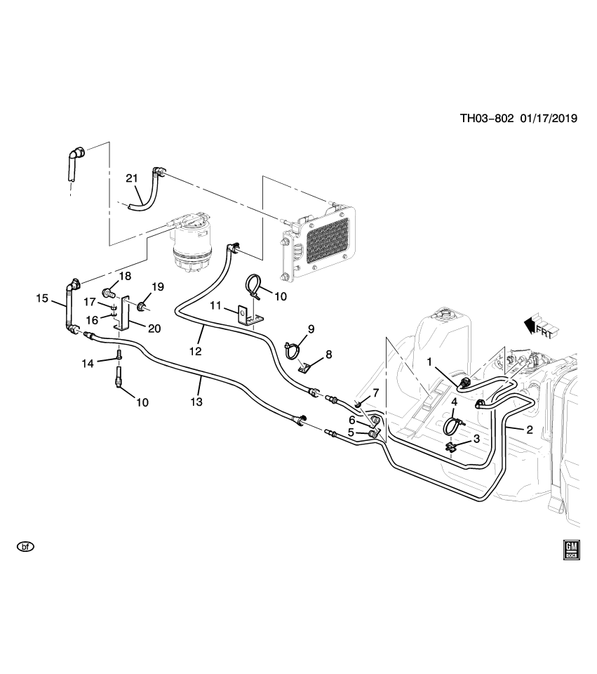 GM 19404196 Tube, Engine Fuel Filter