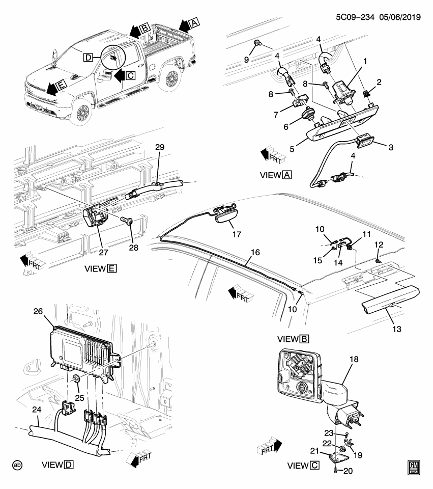 GM 84943261 Cable, Head Up Display & Rear View Camera