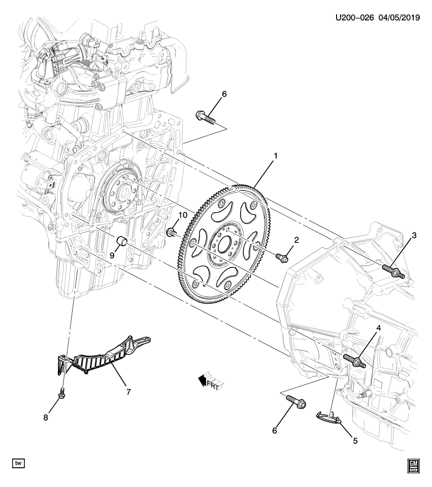 GM 12630462 Bolt, Engine Flywheel