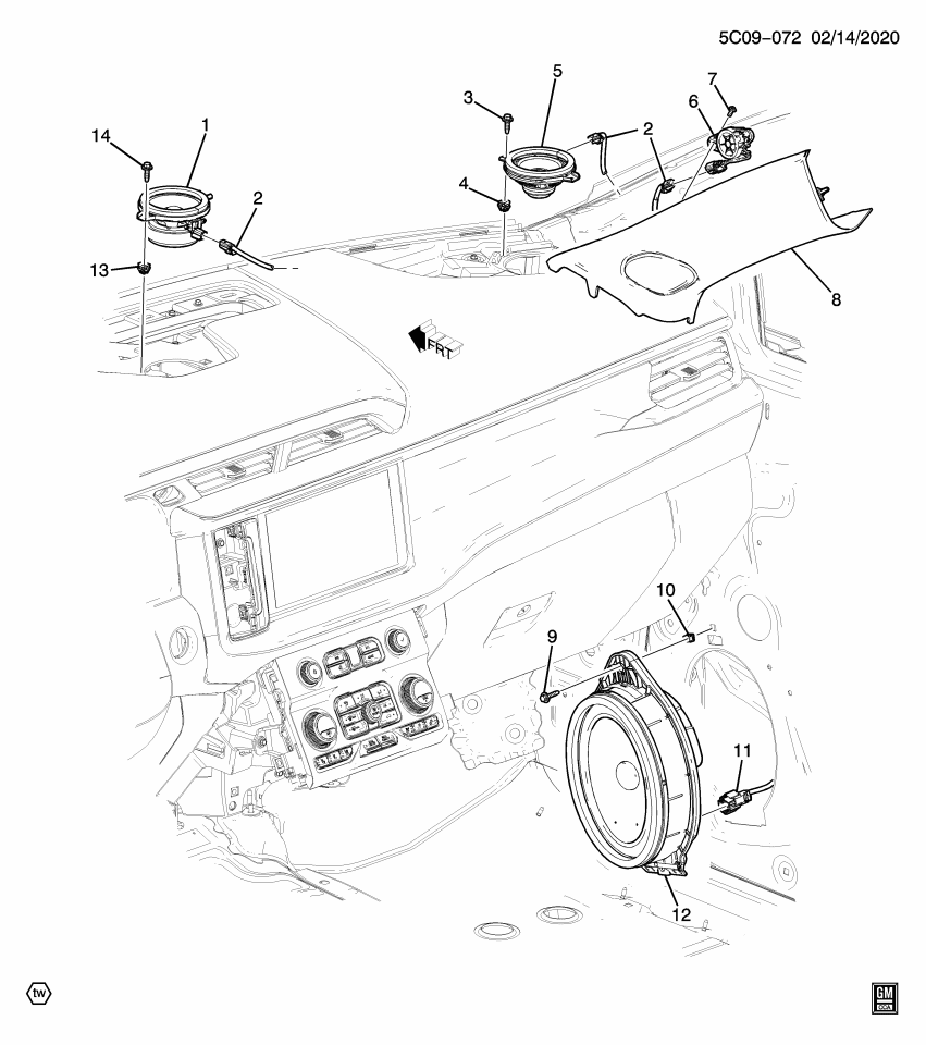 GM 85032667 Speaker, Radio Auxiliary Speakers, Front