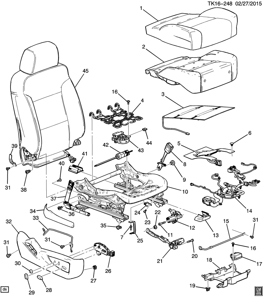 GM 23364582 Cover, Seat Cushion, Front