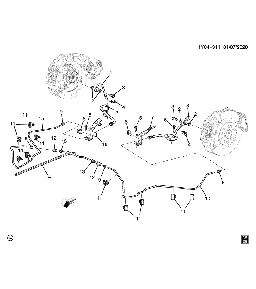 GM 84666129 Pipe, Hydraulic Brake, Rear