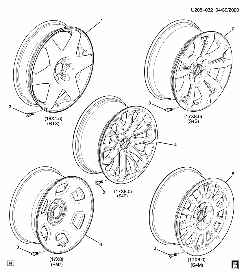 GM 84535090 Wheel, Rear Or Spare, Gloss Black, Front