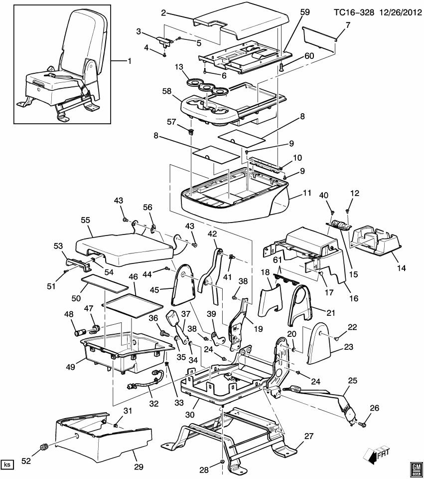 GM 11570858 Bolt, Seat Separator Console, Front Center