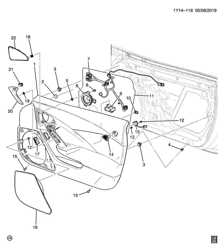 GM 84586718 Trim, Front Door Trim, Blue
