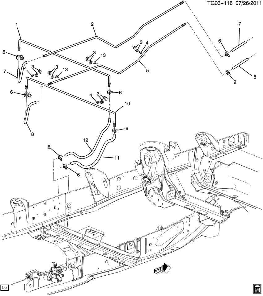 GM 19258399 Tube, Natural Gasoline Pressure Regulator, Lower
