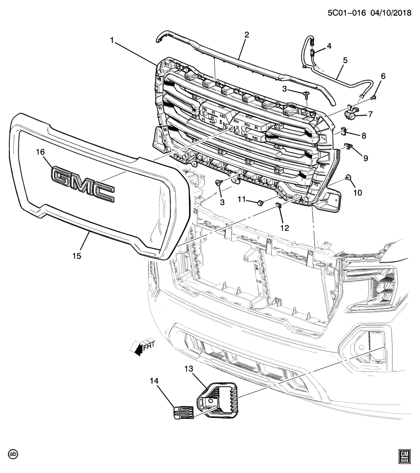 GM 84887804 Grille, Radiator Grille, Front