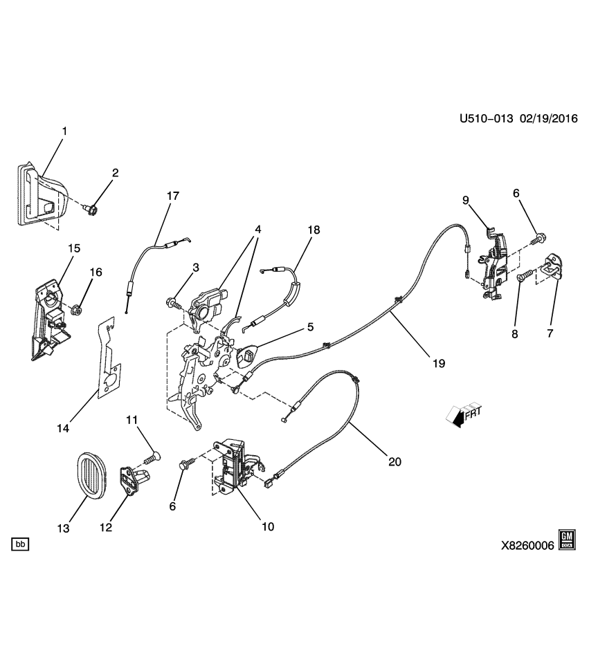 GM 19316164 Bolt, Door Lock Striker