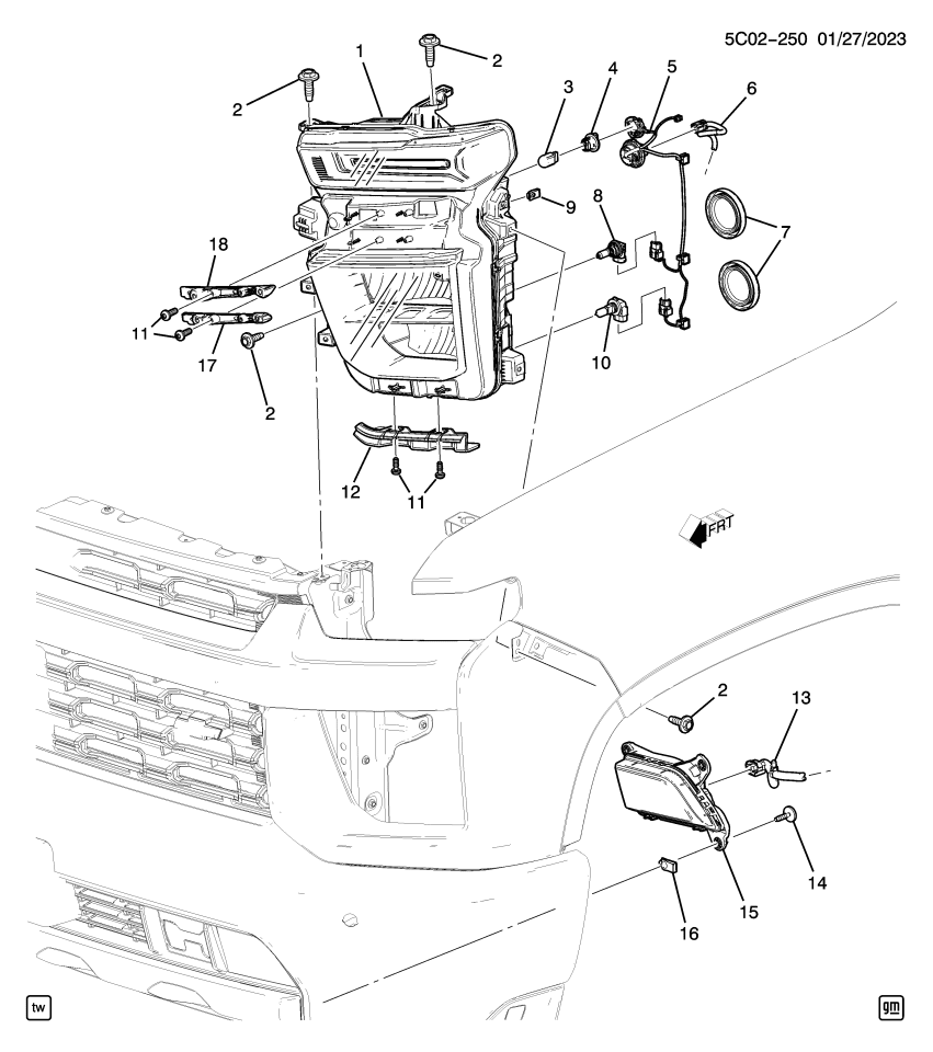 GM 85133186 Headlamp, Capsule/Headlamp/Fog Lamp, Front