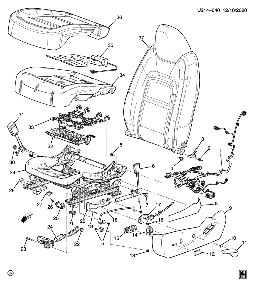 GM 84508397 Cover, Front Seat Cushion, Black
