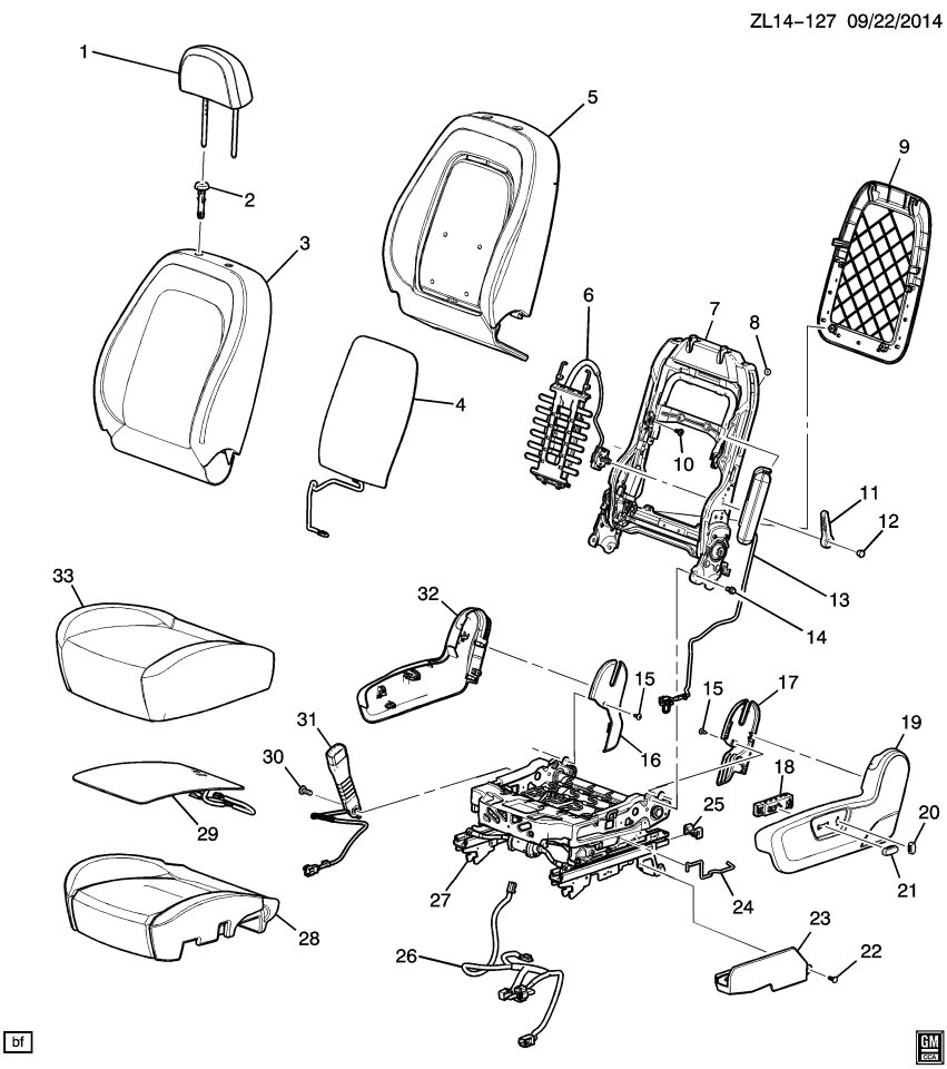 GM 22789386 Bracket, Front Seat Cushion Side, Outer Passenger Side