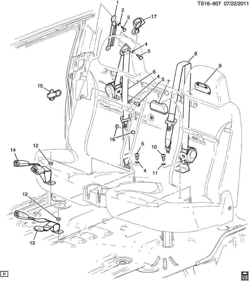 GM 11610317 Bolt, Seat Belt