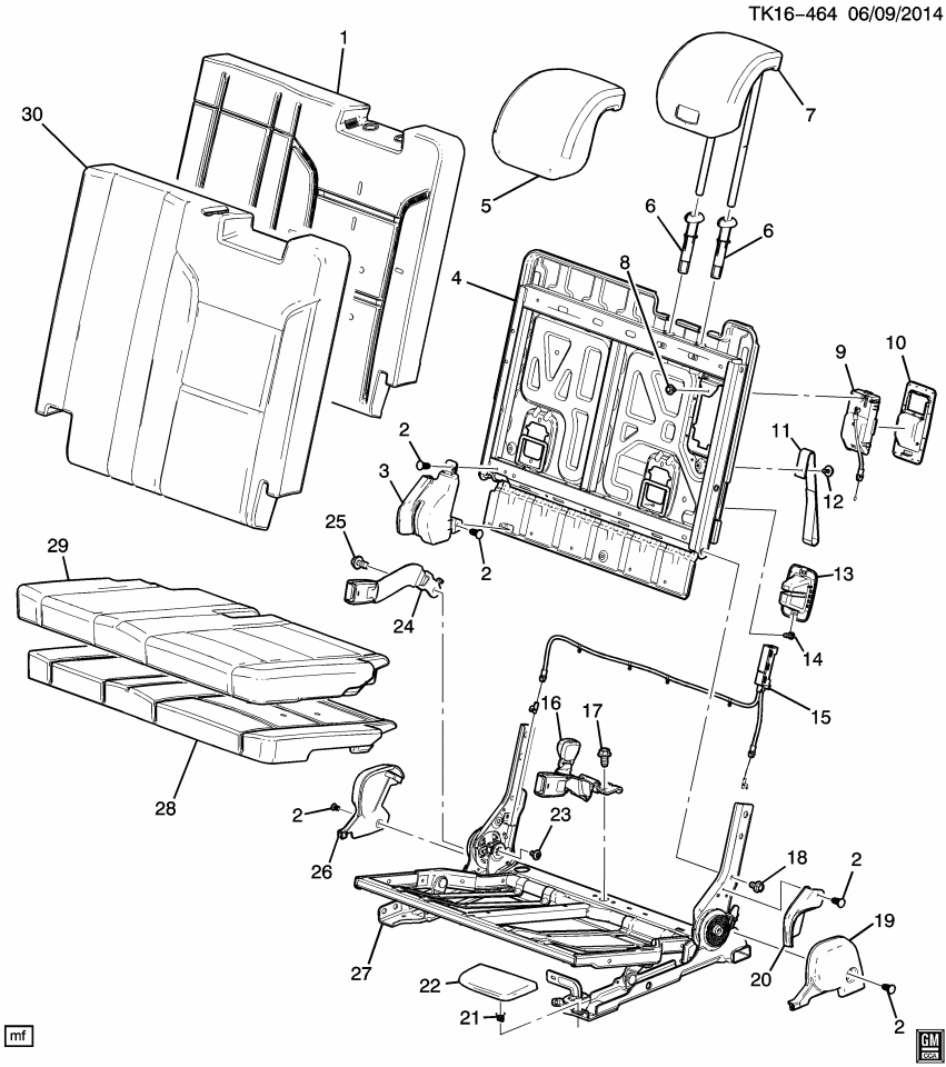 GM 23482460 Retainer, Seat Cushion