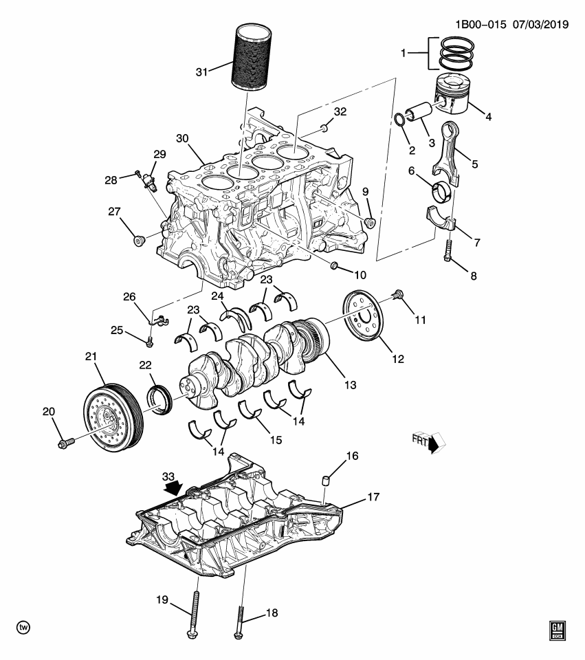 GM 55572084 Bolt, Engine Oil, Lower