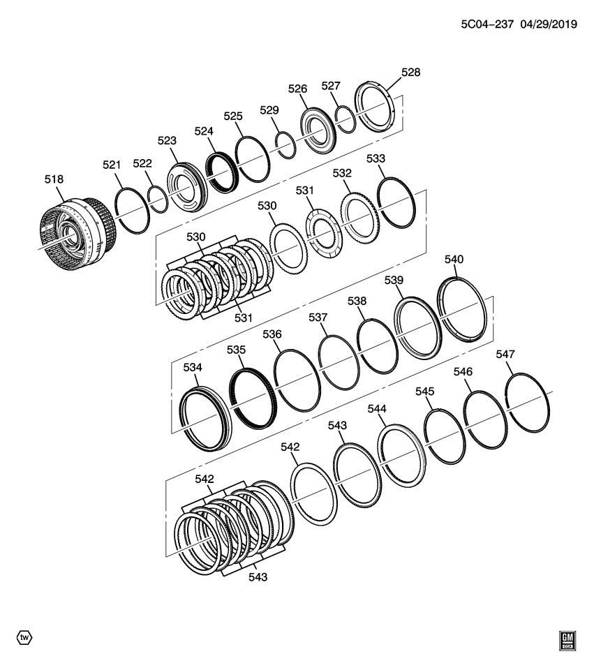 GM 24298002 Plate Kit, Transmission Clutch