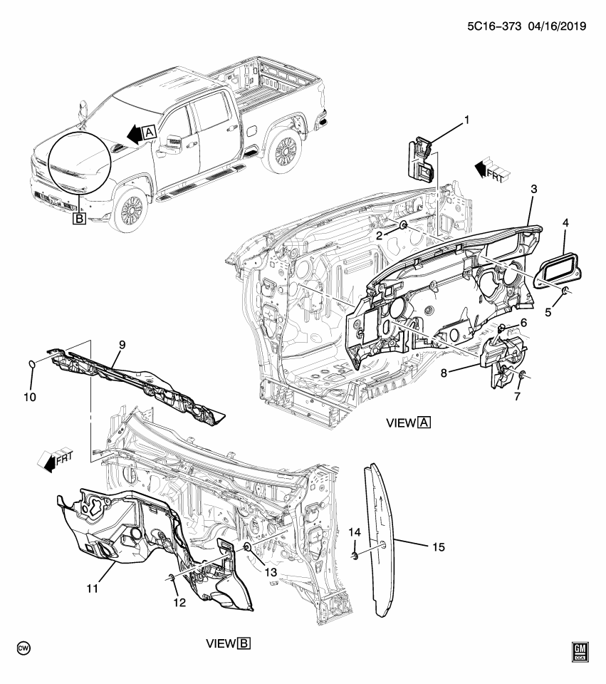 GM 84756527 Insulator, Cowl And Dash Panel, Upper Outer