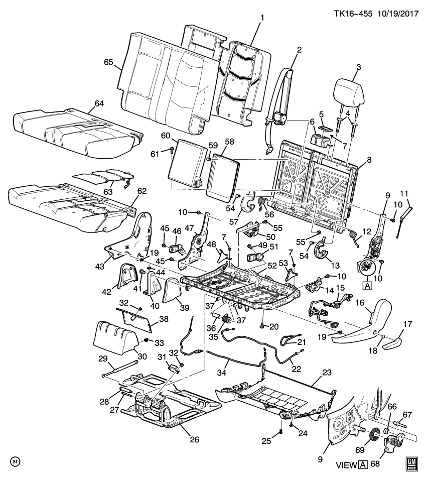 GM 23402423 Retainer, Armrest, Rear