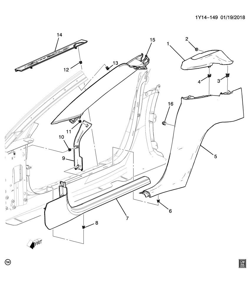 GM 23333988 Plate, Front Door Sill