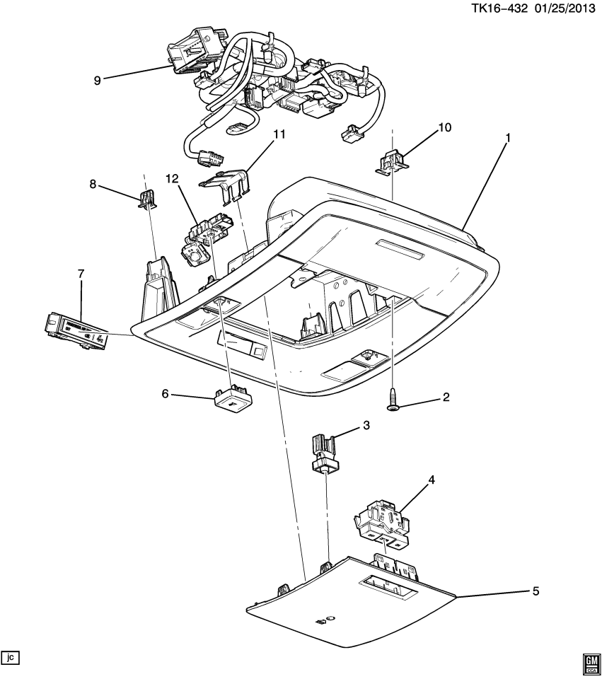 GM 84456933 Console, Roof Console