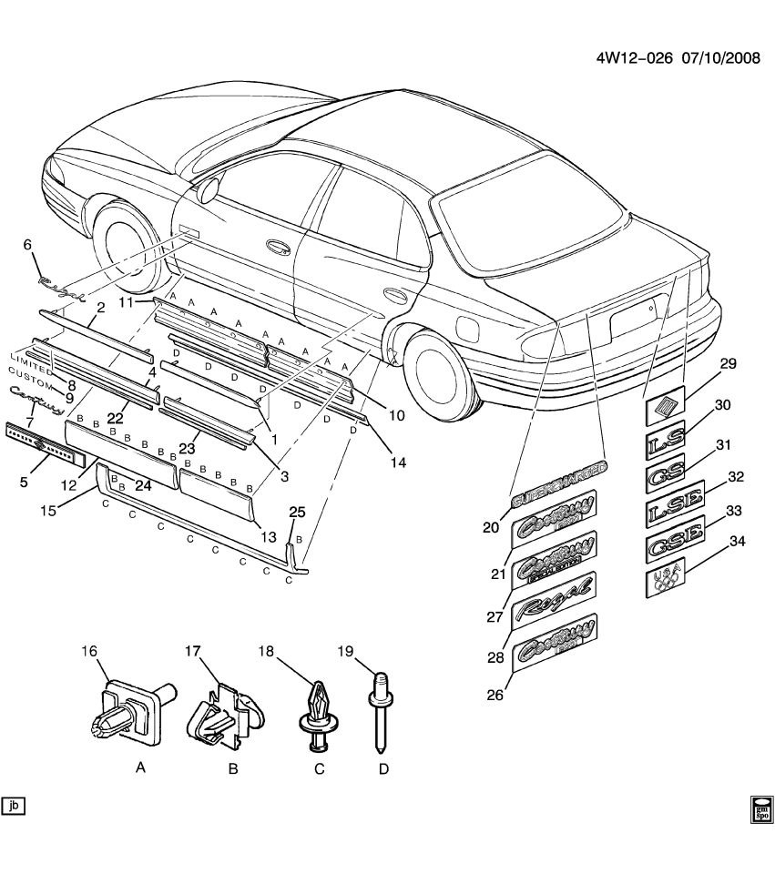 GM 10323370 Retainer, Body Moldings, Front Lower