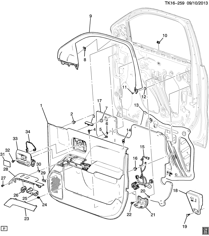 GM 84501874 Trim, Door Trim/Access, Front