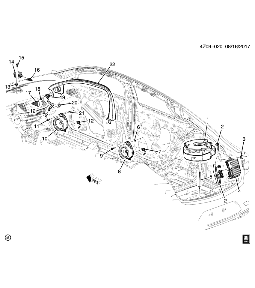 GM 13352244 Clip, Radio Auxiliary Speakers, Front Upper