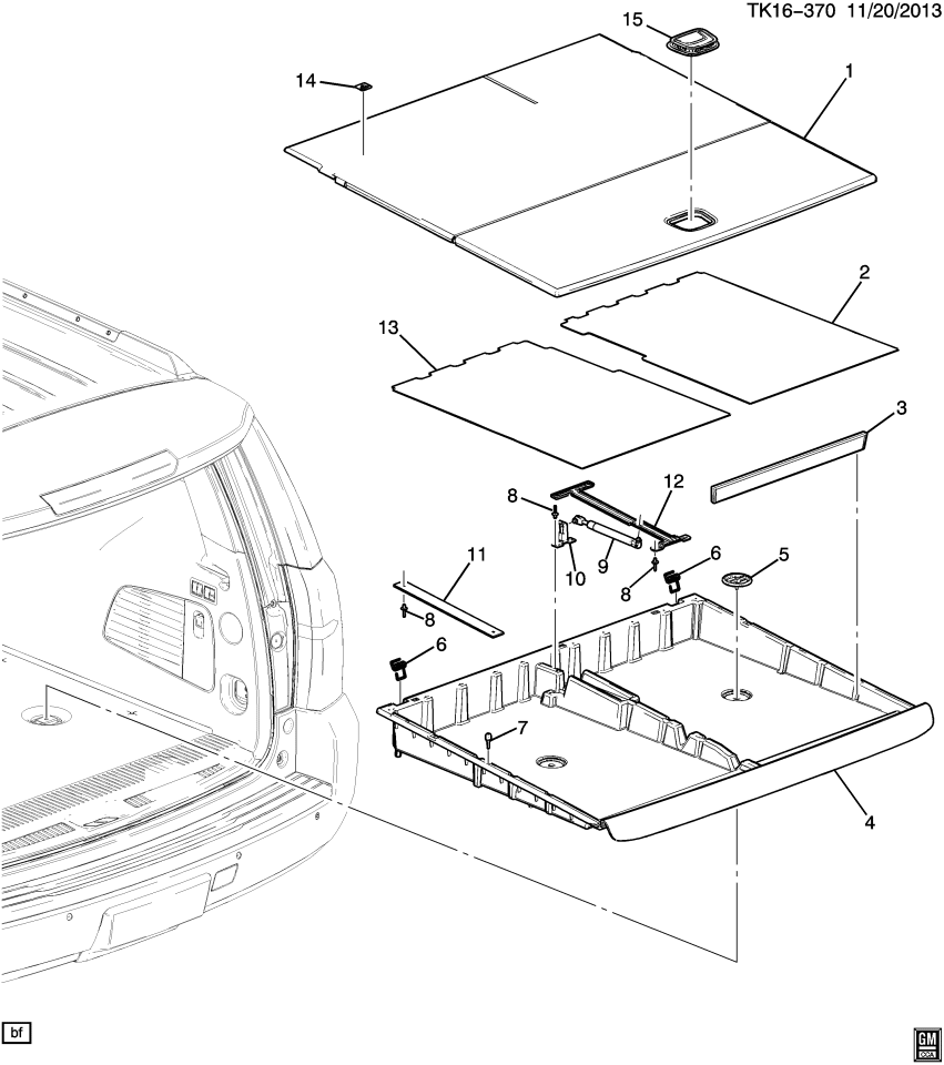 GM 84291300 Compartment, Body Interior Trim, Rear