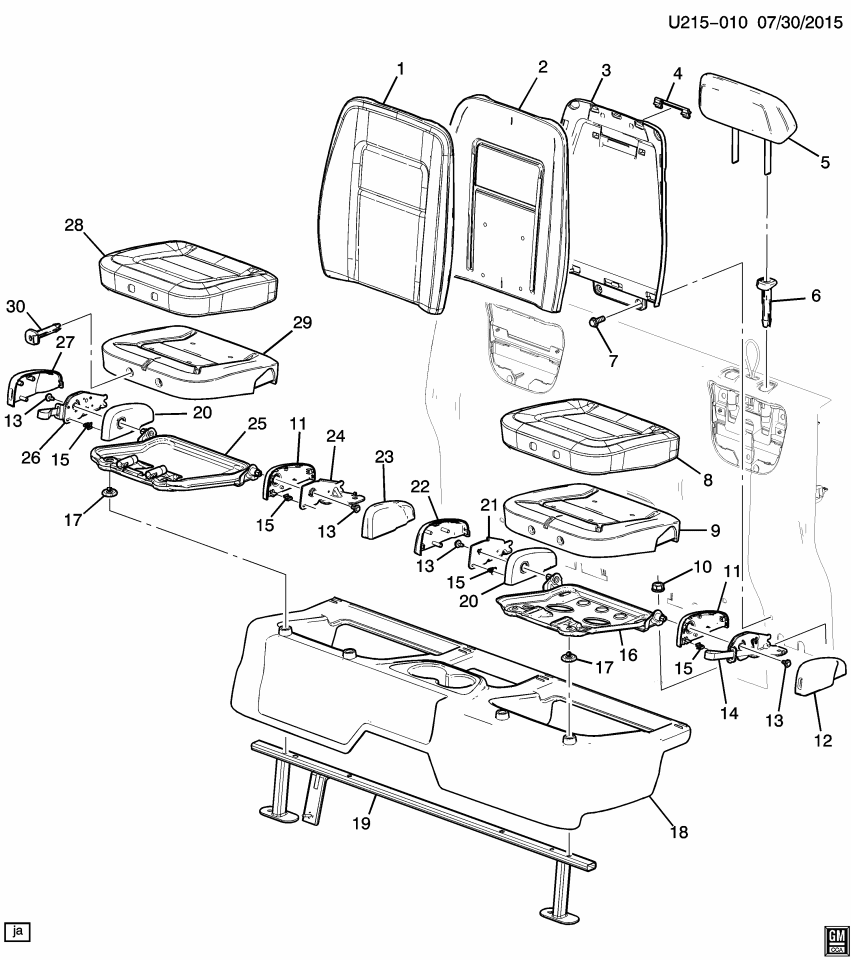GM 23261571 Cover, Rear Seat Cushion (With Frame)