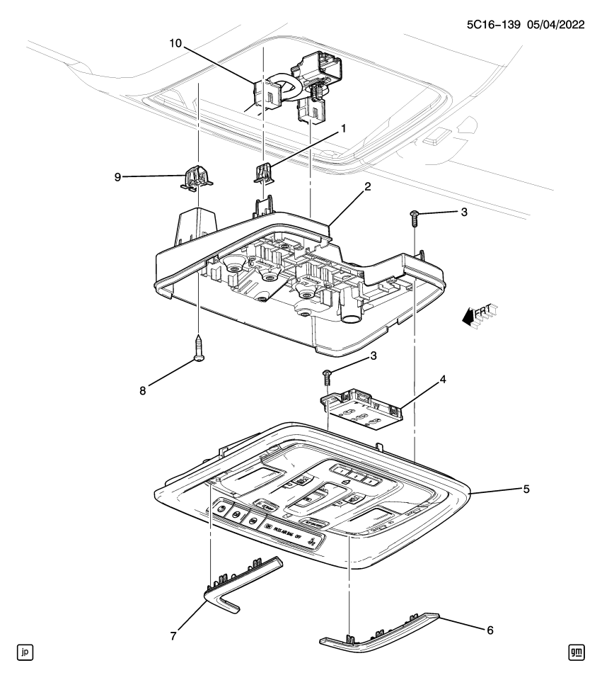 GM 86818131 Console, Roof Console